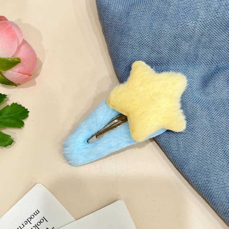 Japanese Cute Plush Star Hairpin Student Dopamine Bangs Hairpin Side Broken Hair Bb Chuck - Image 1